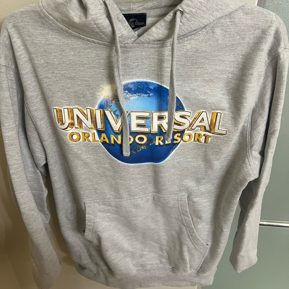 Universal Gray Hoodie with Blue and Gold Logo